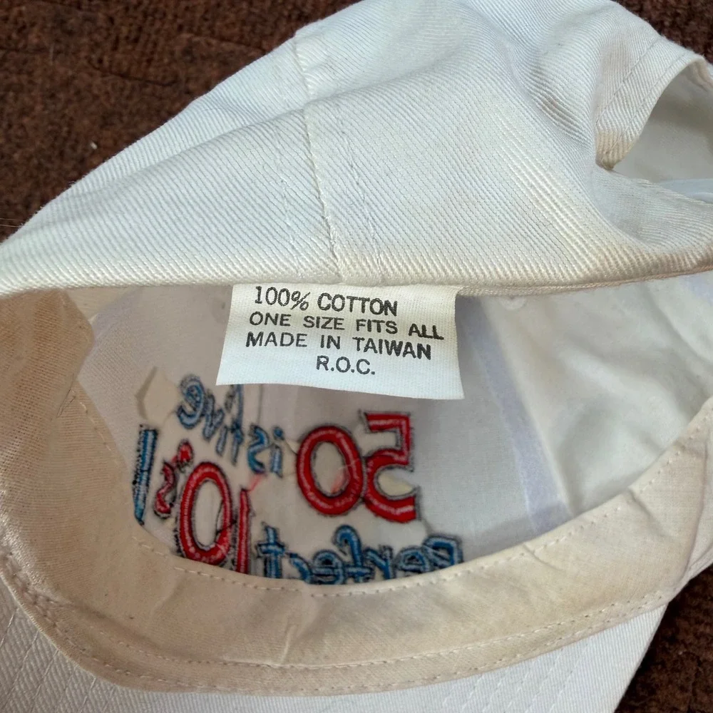 Vintage Shoebox 50th Birthday Snapback Hat White 50 is Five Perfect 10s Cotton